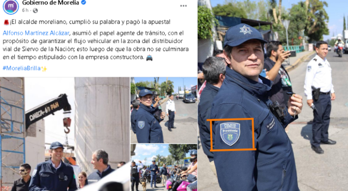 Alcalde de Morelia Alfonso Martínez, viola la ley y falsifica uniforme para cumplir una “apuesta”