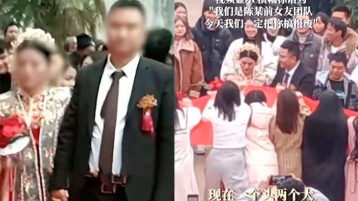 Mujeres llegan a boda de su ex para vengarse por su infidelidad