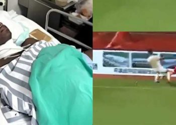 Futbolista togolés sufre grave lesión en el cuello tras impactar contra valla en China [Video]
