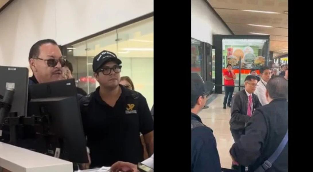 Julio Preciado protagoniza altercado en el aeropuerto de Tijuana por retraso de vuelo