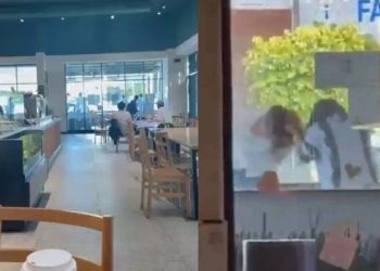 Captan pelea entre dos mujeres afuera de Starbucks en Celaya